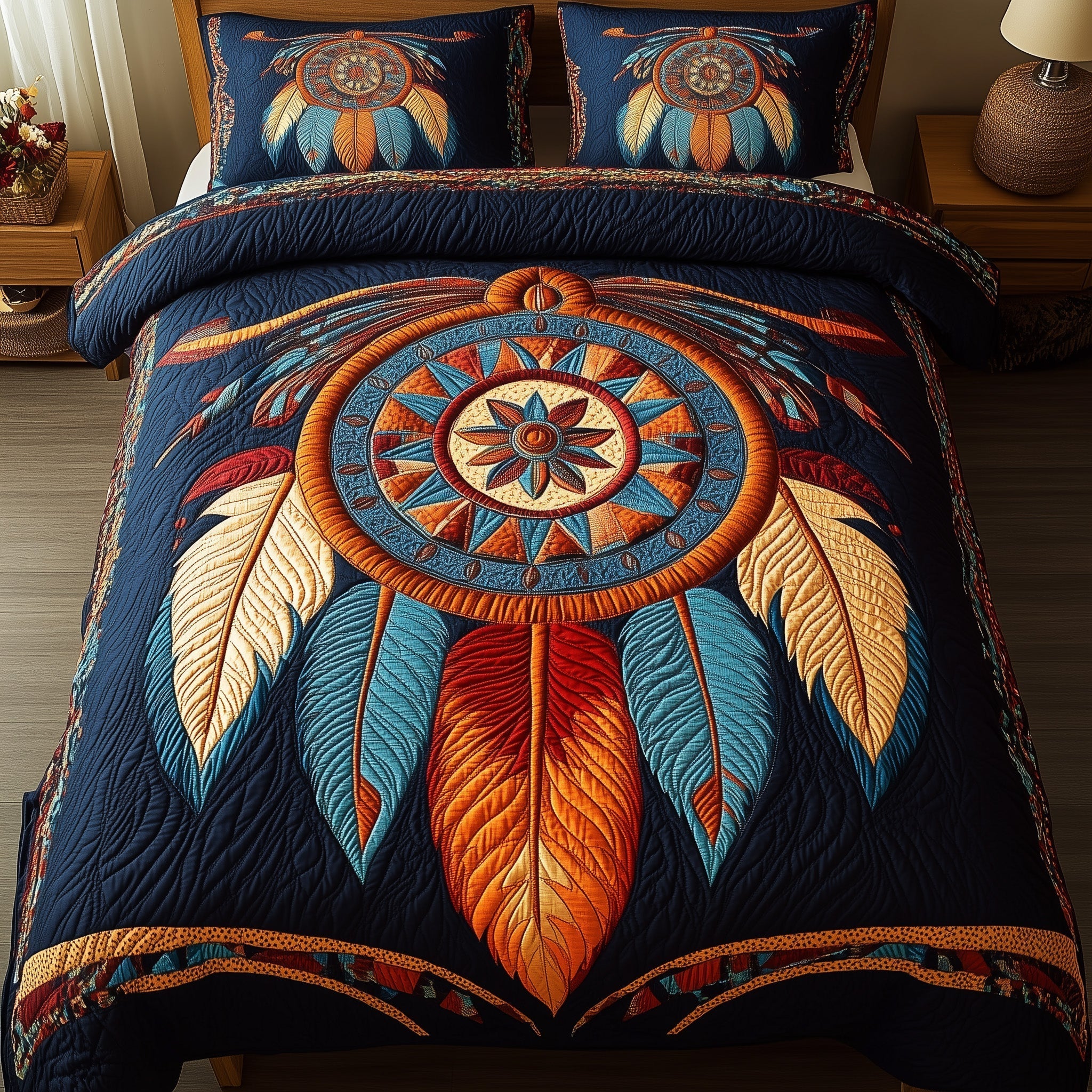 Dreamcatcher Quilted Bedding Set Dreamcatcher Home Elegant Gift For Dreamcatcher Wife - Tradiviet