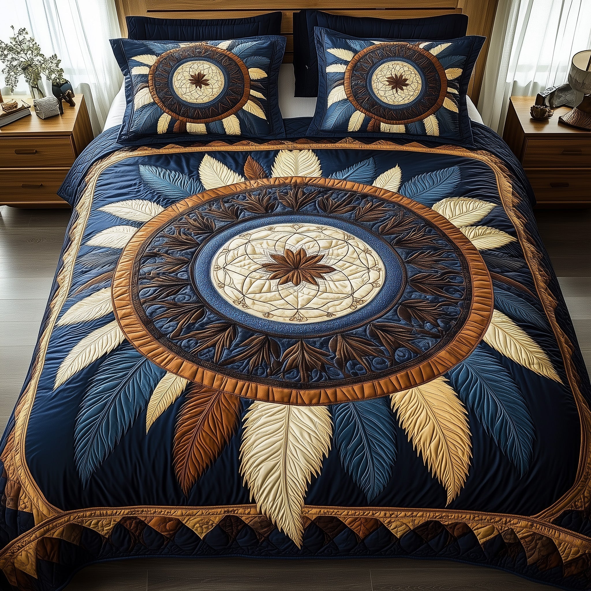 Dreamcatcher Quilted Bedding Set Dreamcatcher Home Fabric Gift For Dreamcatcher Friends - Tradiviet