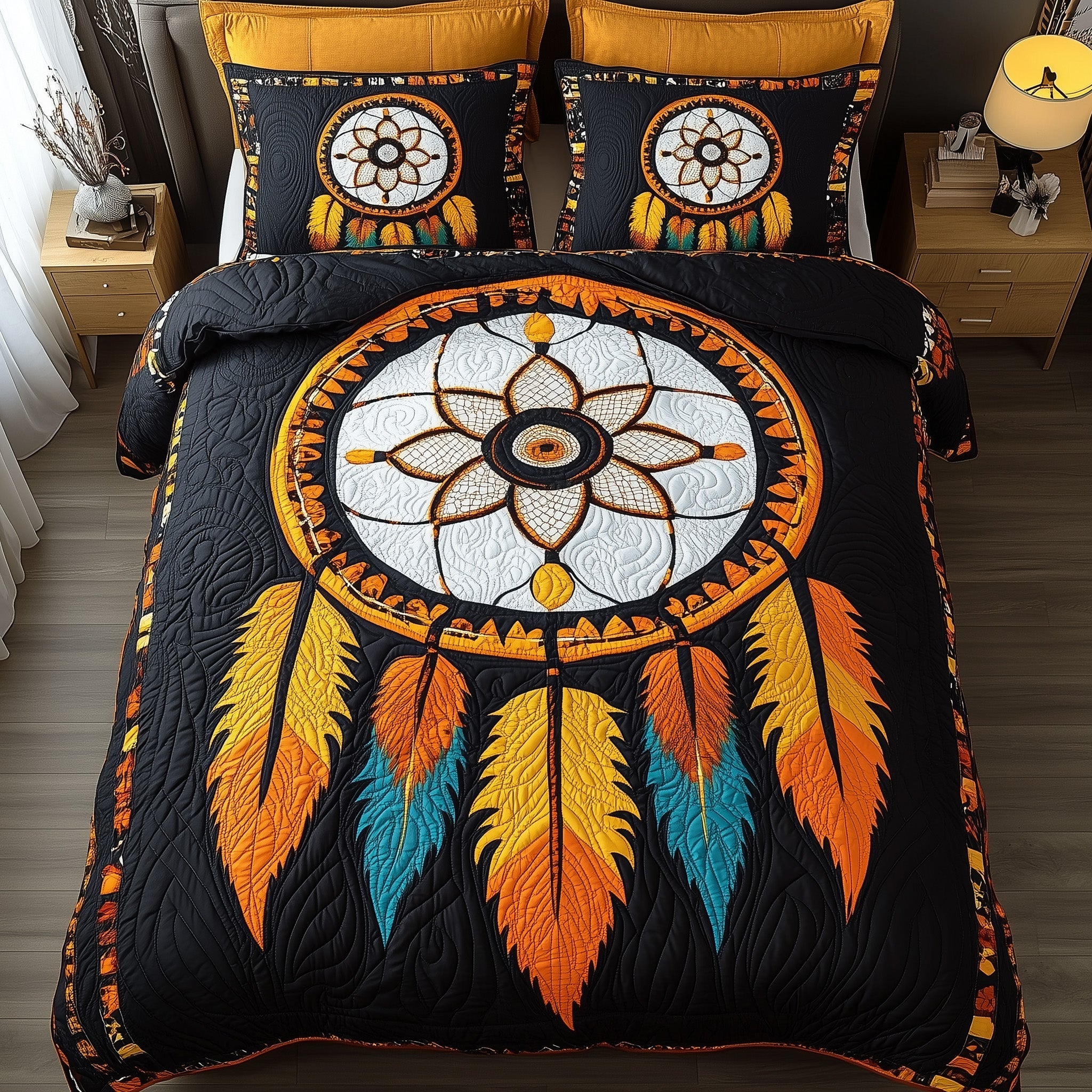 Dreamcatcher Quilted Bedding Set Dreamcatcher Home Moodboard Gift For Dreamcatcher Grandma - Tradiviet
