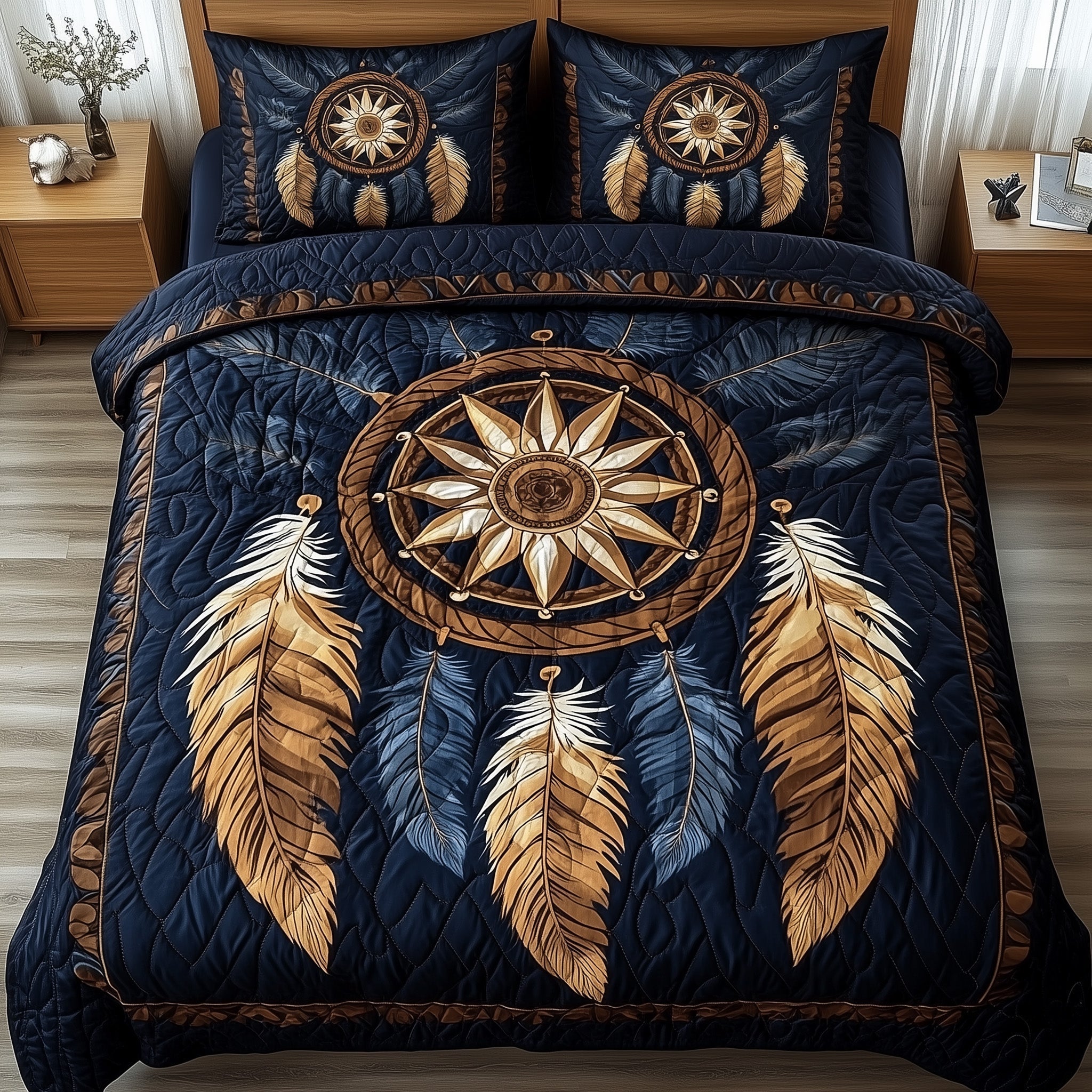 Dreamcatcher Quilted Bedding Set Dreamcatcher Home Sanctuary Gift For Dreamcatcher Lovers - Tradiviet