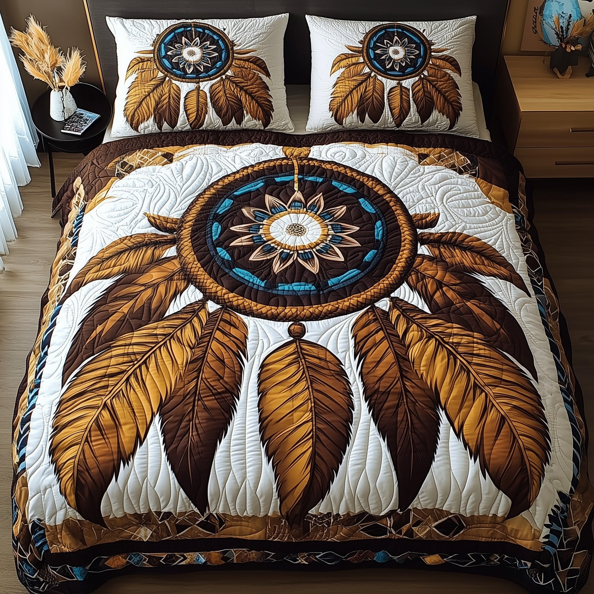 Dreamcatcher Quilted Bedding Set Dreamcatcher Home Texture Gift For Dreamcatcher Women - Tradiviet