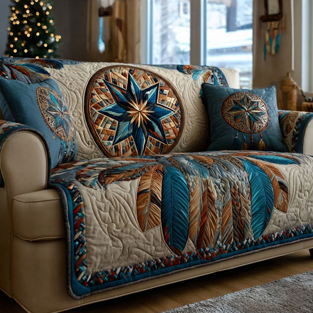 Dreamcatcher Star Quilted Sofa Cover Aesthetic Home Room Decor Cute Room Decor Finds - Tradiviet