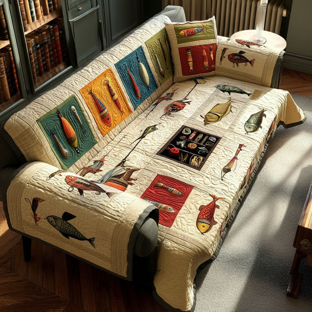 Driftwood and Line Quilted Sofa Cover Home Decor Best Father's Day Gifts For Grandpa - Tradiviet