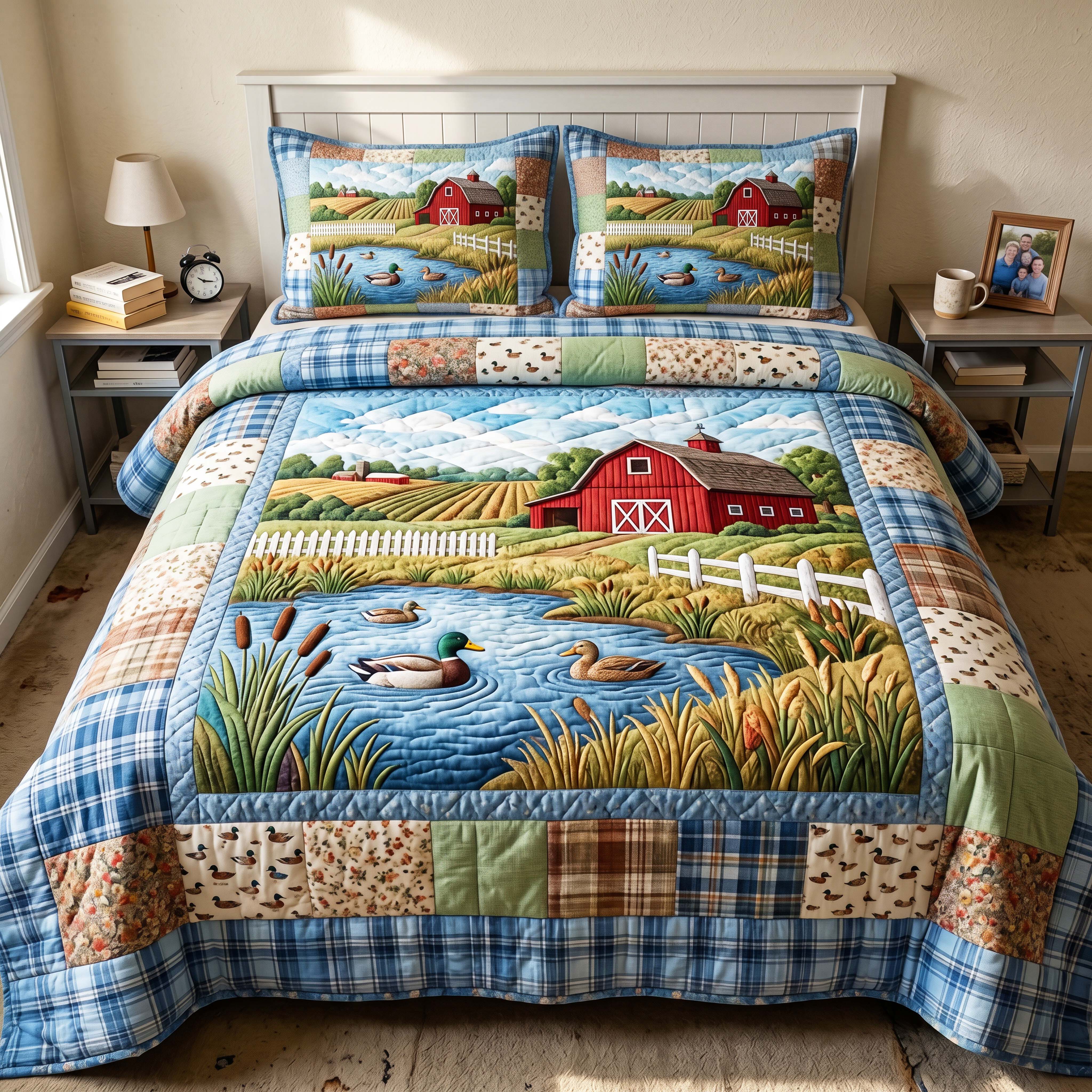 Duck Meadow Quilted Bedding Set Duck Meadow Lush Gift For Duck Meadow - Tradiviet