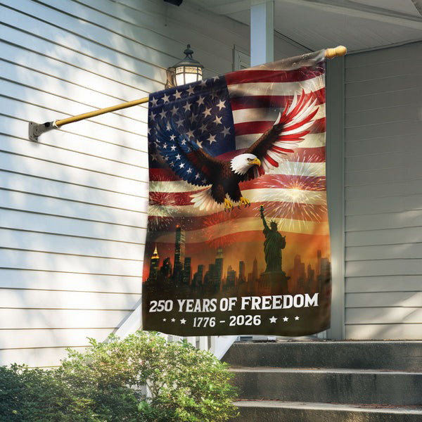 Eagle 250 Years of Freedom American Flag 1776 2026 4Th Of July Patriotic Flag Decorative - Tradiviet