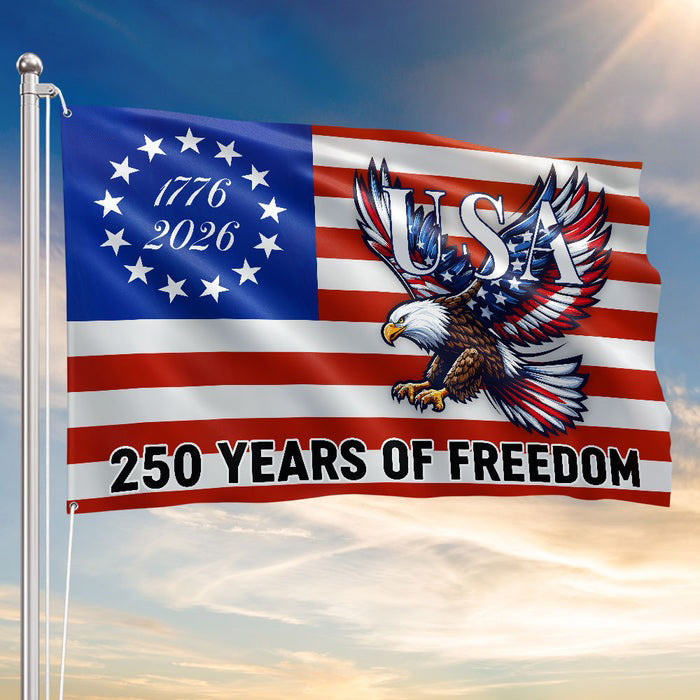 Eagle 250 Years Of Freedom American Flag 250Th Anniversary Best Patriotic Decorations - Tradiviet