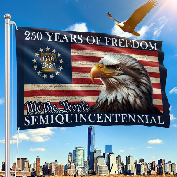 Eagle 250 Years Of Freedom American Flag Semiquincentennial Patriotic Gifts For Him - Tradiviet