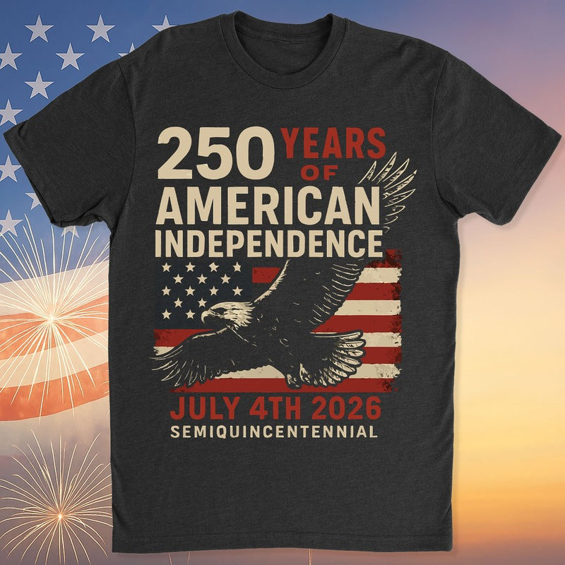 Eagle 250 Years Of Freedom Est 1776 T-Shirt Proud Veteran Merch Christmas Gifts For Patriots - Tradiviet