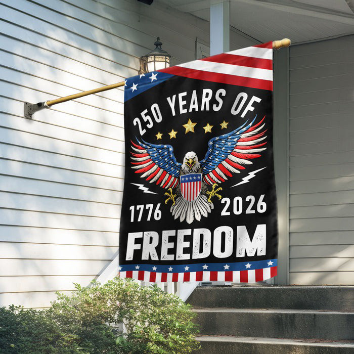 Eagle 250 Years Of Freedom Semiquincentennial Flag 1776 2025 USA Flag Yard Decorations - Tradiviet