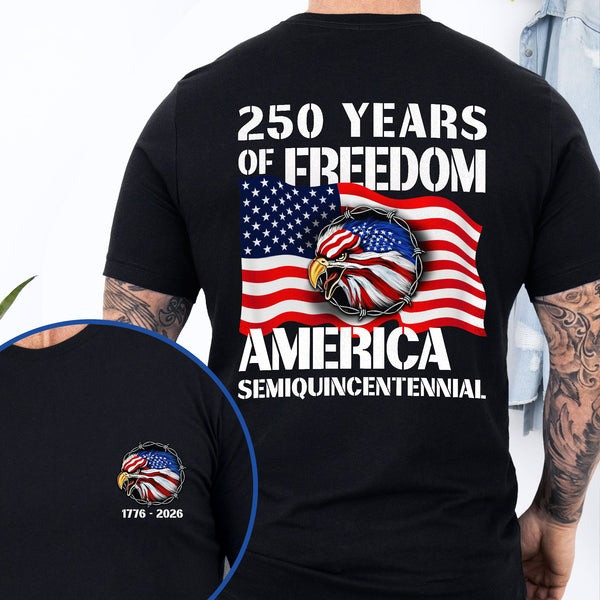 Eagle 250 Years of Freedom T-Shirt 2026 America Semiquincentennial 250Th Anniversary Tee - Tradiviet