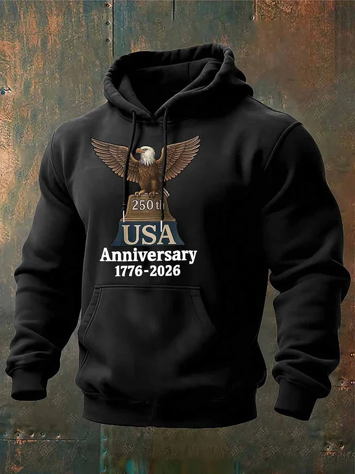 Eagle 250th USA Anniversary Hoodie 1776 2026 Liberty Bell Patriotic 4Th Of July Apparel - Tradiviet