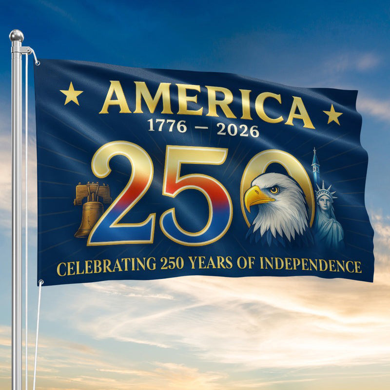 Eagle America 250 Years Flag 1776 2026 Celebrating 250 Years Of Independence Patriotic Decor - Tradiviet