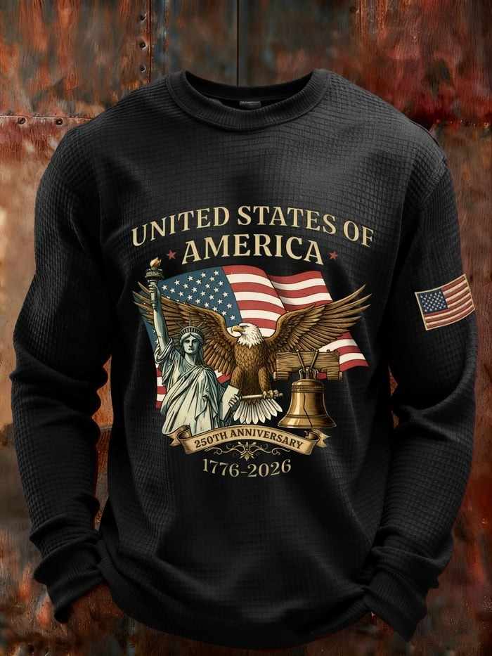 Eagle America 250th Anniversary Long Sleeve Shirt Mens 1776 2026 Patriotic 250 Years Freedom - Tradiviet