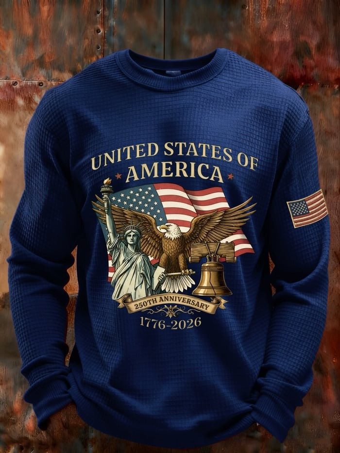 Eagle America 250th Anniversary Long Sleeve Shirt Mens 1776 2026 Patriotic 250 Years Freedom - Tradiviet - Image 2