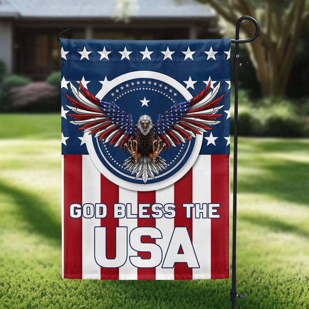 Eagle God Bless The USA Flag Honor 250 Years America 250th Anniversary Decorations - Tradiviet