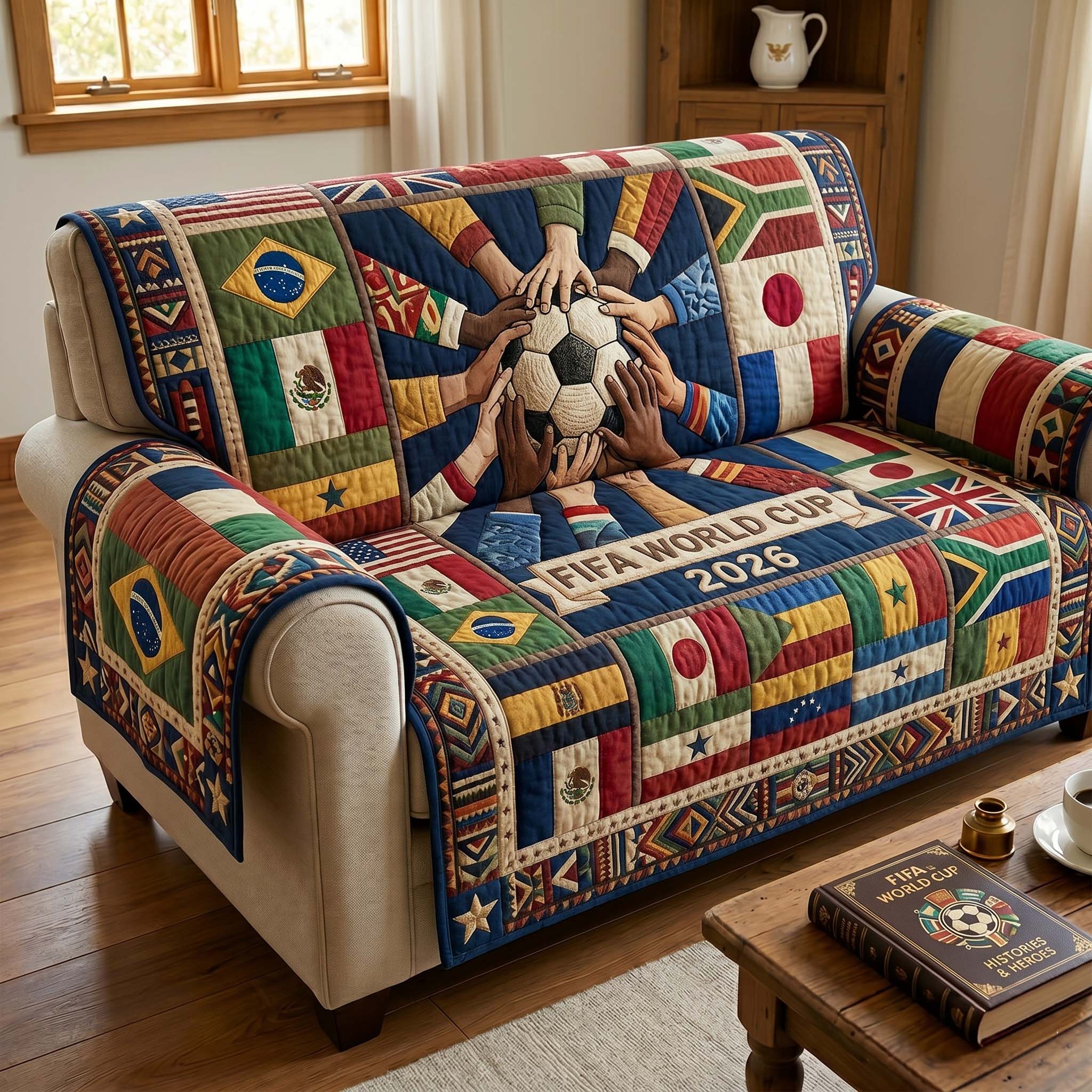Eagle Strike Victory Quilted Sofa Cover Sports Home Couch Cover Cozy Living Gift Ideas - Tradiviet