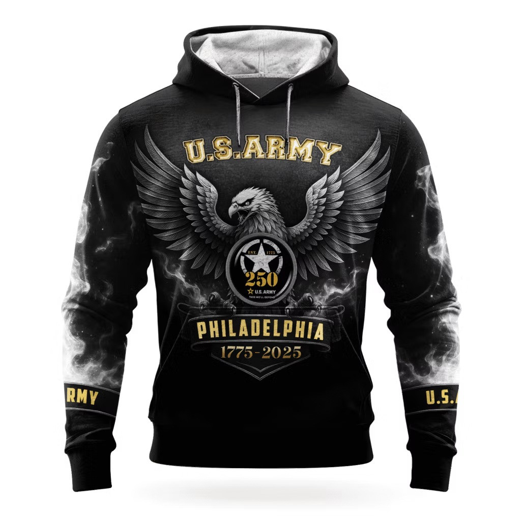 Eagle US Army 250 Years Of Service Hoodie 250Th Anniversary 1775 2025 Army Veteran Gifts - Tradiviet