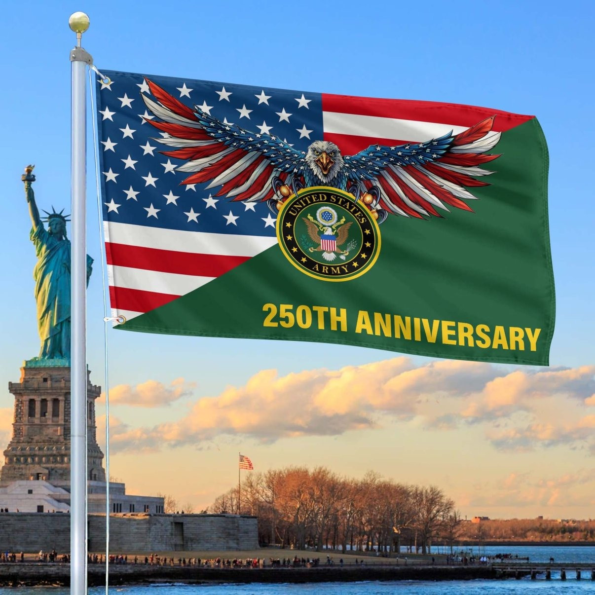 Eagle U.S Army 250th Anniversary Flag Awesome Decoration Present For Veterans Family - Tradiviet