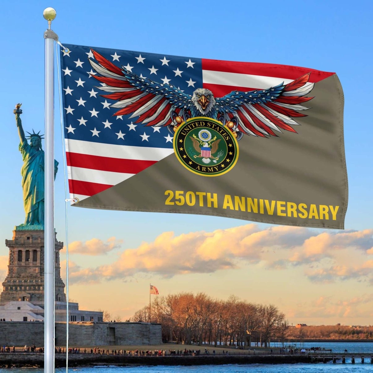 Eagle U.S Army 250th Anniversary Flag Memorial Day House Decoration Gifts For Veterans - Tradiviet