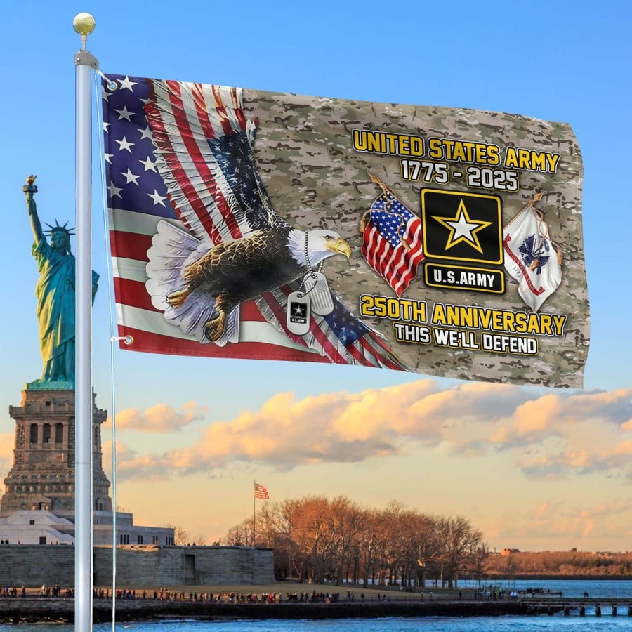 Eagle US Army 250th Anniversary Flag Patriotic Home Decor Gifts For Army Veteran - Tradiviet