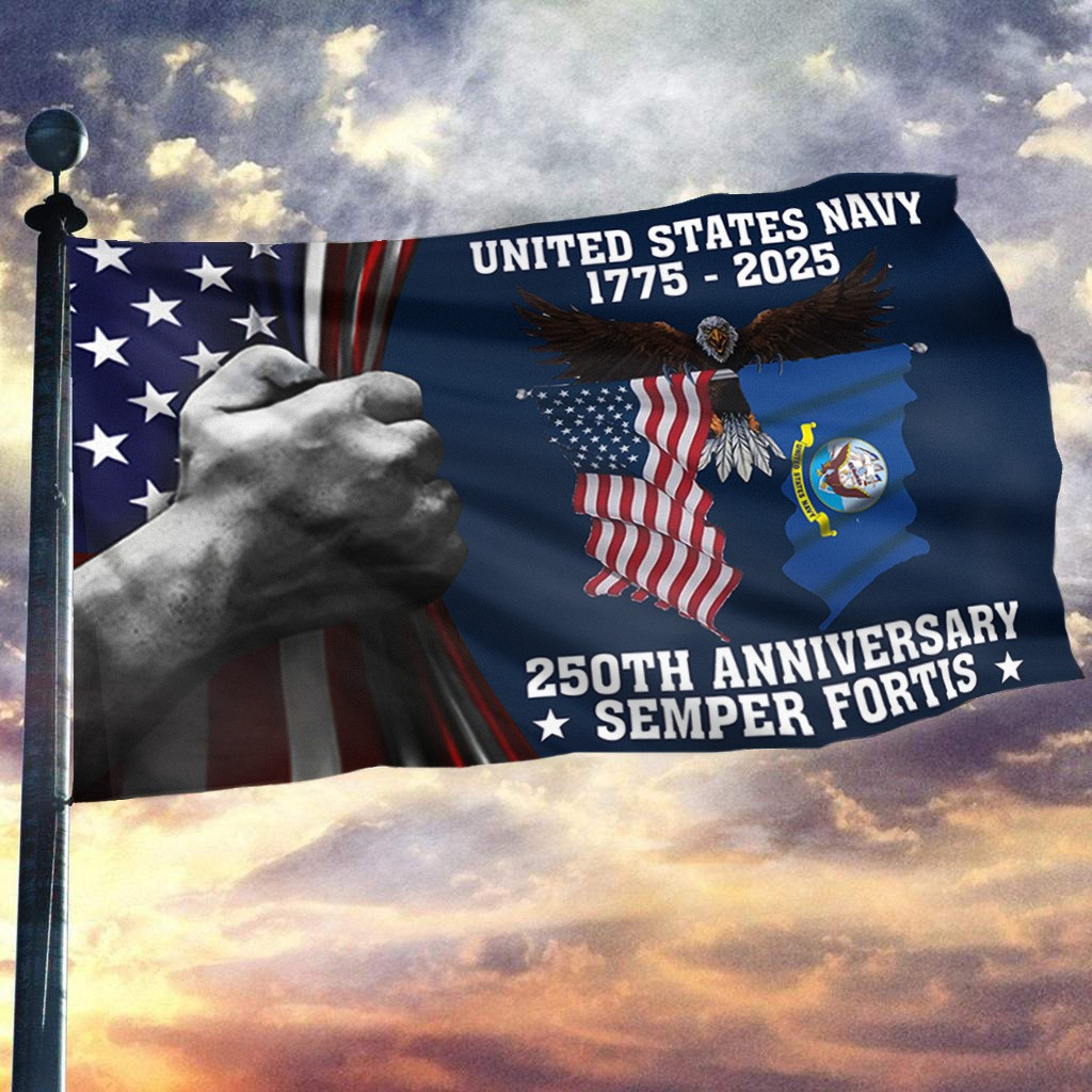 Eagle U.S. Navy 250Th Anniversary American Flag United States Navy Veteran House Decor Gifts - Tradiviet