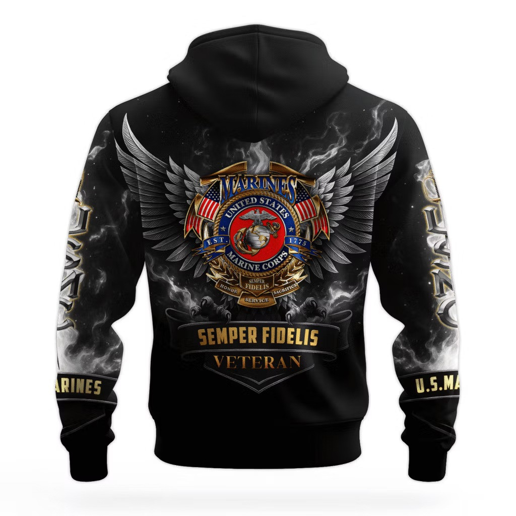 Eagle USMC 250Th Anniversary Hoodie 1775 2025 Marine Corps Veteran Clothing Gifts - Tradiviet - Image 2