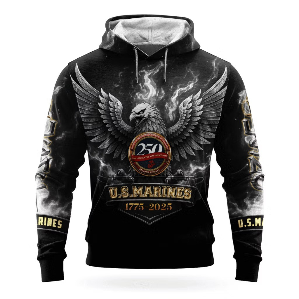 Eagle USMC 250Th Anniversary Hoodie 1775 2025 Marine Corps Veteran Clothing Gifts - Tradiviet