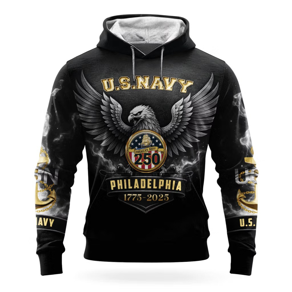 Eagle USN Navy 250Th Anniversary Hoodie USN Merch United States Navy Veteran Gift Ideas - Tradiviet