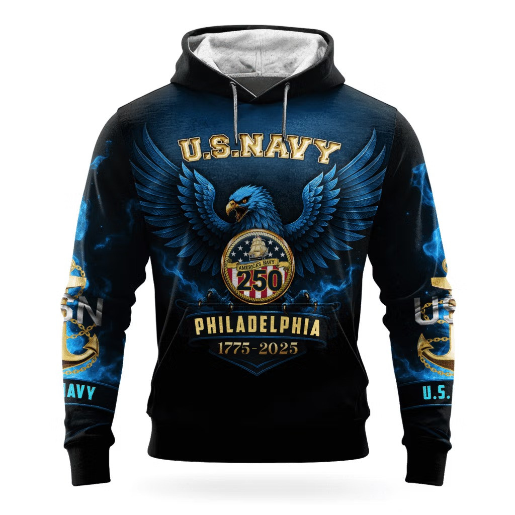 Eagle USN US Navy 250Th Anniversary Hoodie 1775 2025 Clothing Best Veterans Day Gifts - Tradiviet