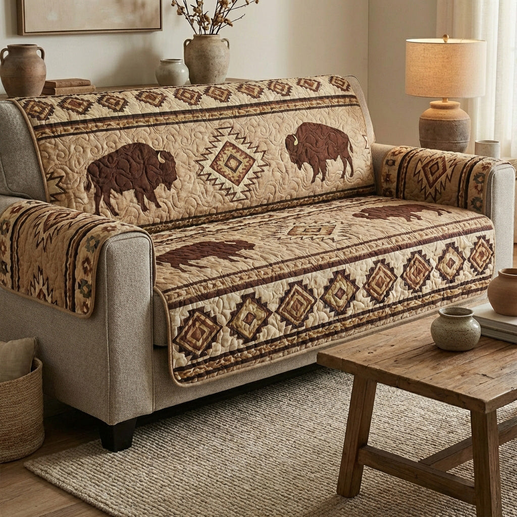 Earth Ancestry Quilted Sofa Cover Furniture Covers Native Gifts For Men Women - Tradiviet