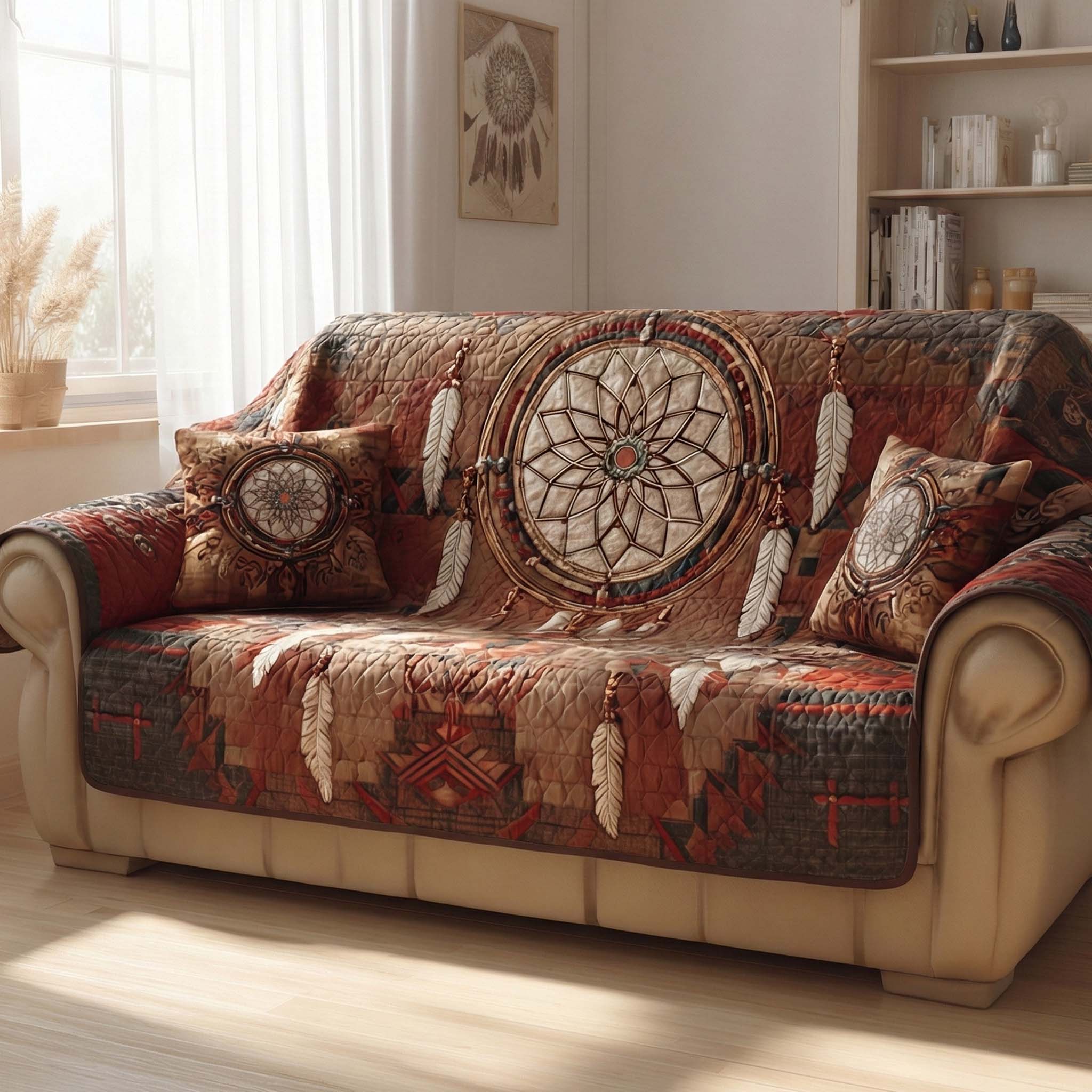 Earthbound Dream Quilted Sofa Cover Seasonal Home Room Decor New Home Gift Ideas - Tradiviet