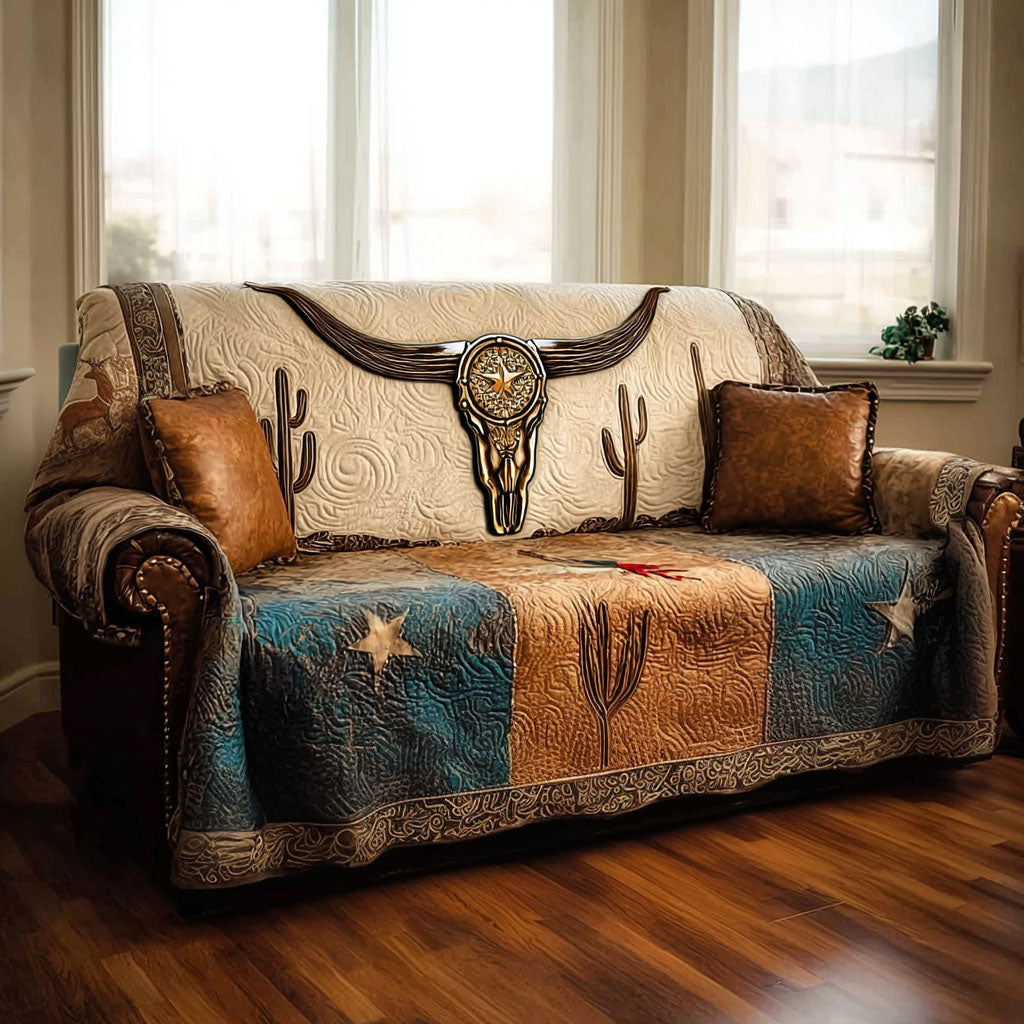 Earthbound Nomad Quilted Sofa Cover Soft Room Decor Perfect Housewarming Gift Ideas - Tradiviet