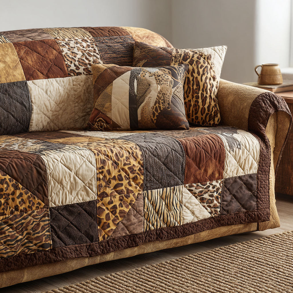 Earthbound Patterns Quilted Sofa Cover Cool Sofa Covers Melanin African American Gifts - Tradiviet