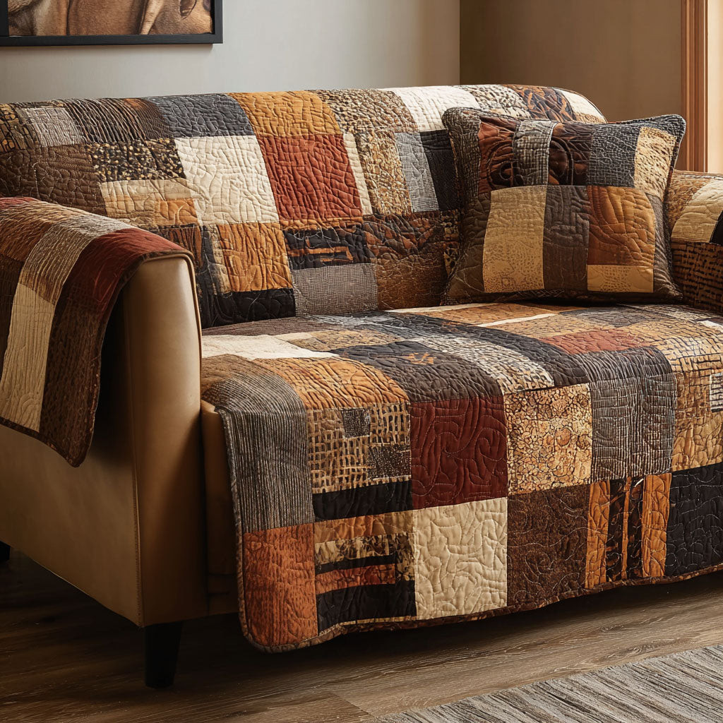 Earthcraft Patch Quilted Sofa Cover Living Room Sofa Covers Melanin Black Women Gift Ideas - Tradiviet