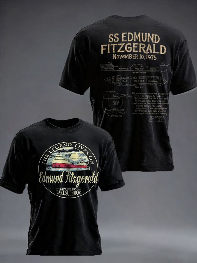Edmund Fitzgerald The Legend Lives On T-Shirt SS Edmund Fitzgerald November 10Th 1975 Merch - Tradiviet