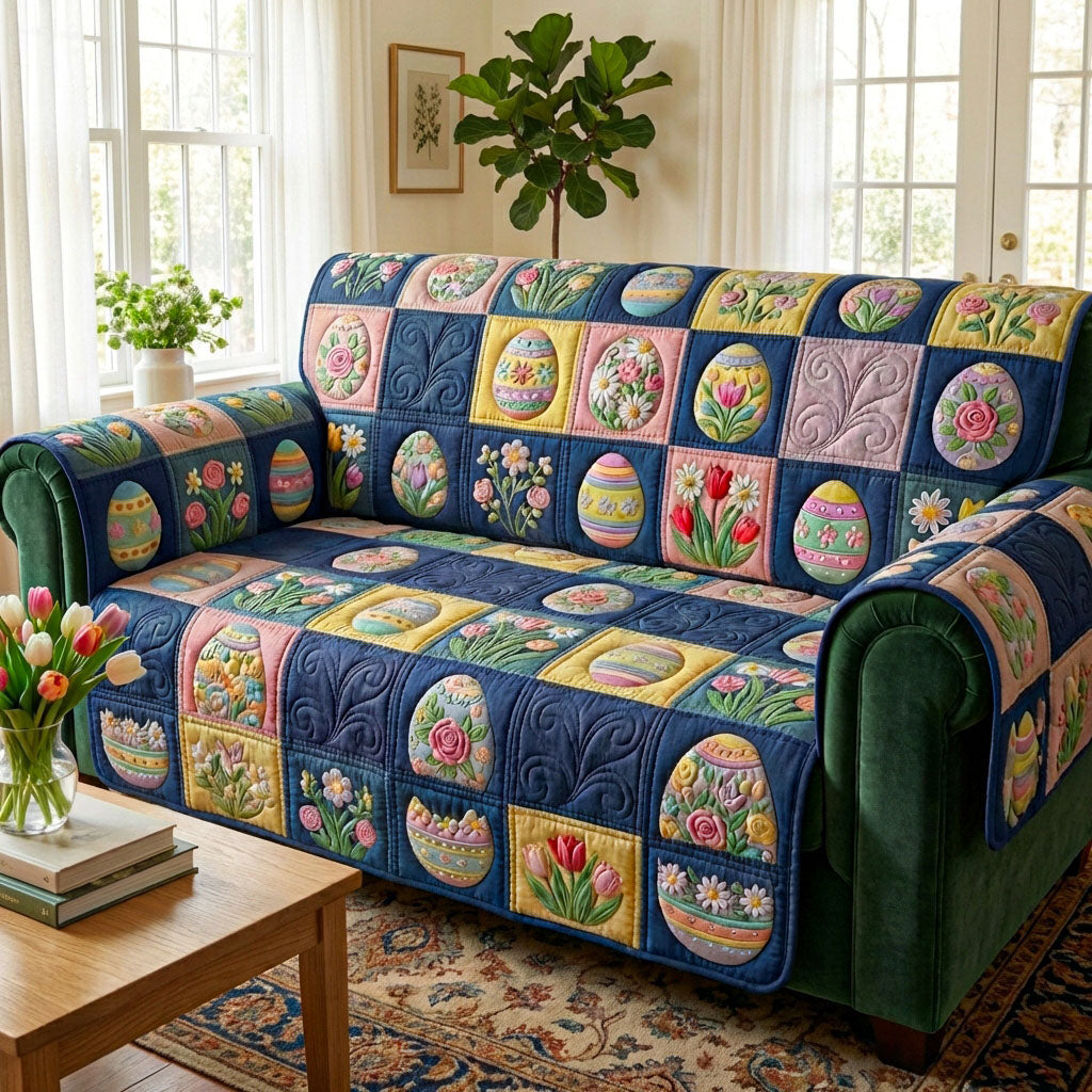 Egg Joy Quilted Sofa Cover Beautiful Home Room Decor Interior Design Gift Ideas - Tradiviet