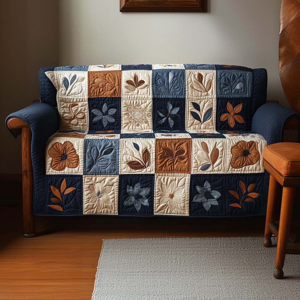 Elegant Bud Quilted Sofa Cover Neutral Room Decor Present For House Lovers - Tradiviet