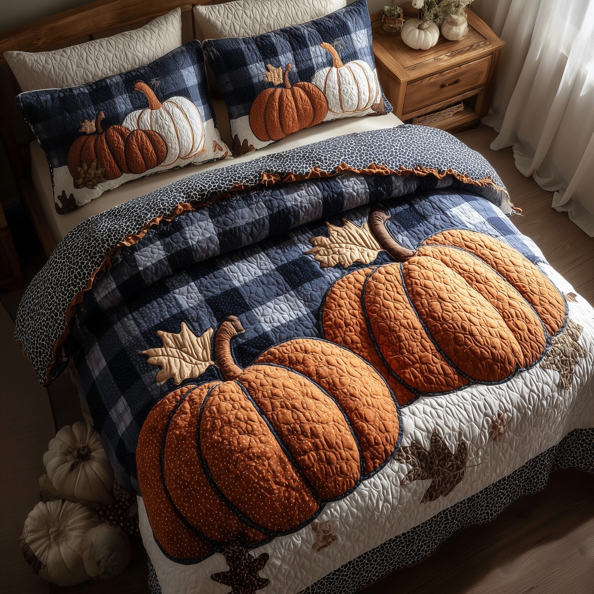Elegant Fall Quilted Bedding Set Elegant Fall Celebration Gift For Elegant Fall - Tradiviet