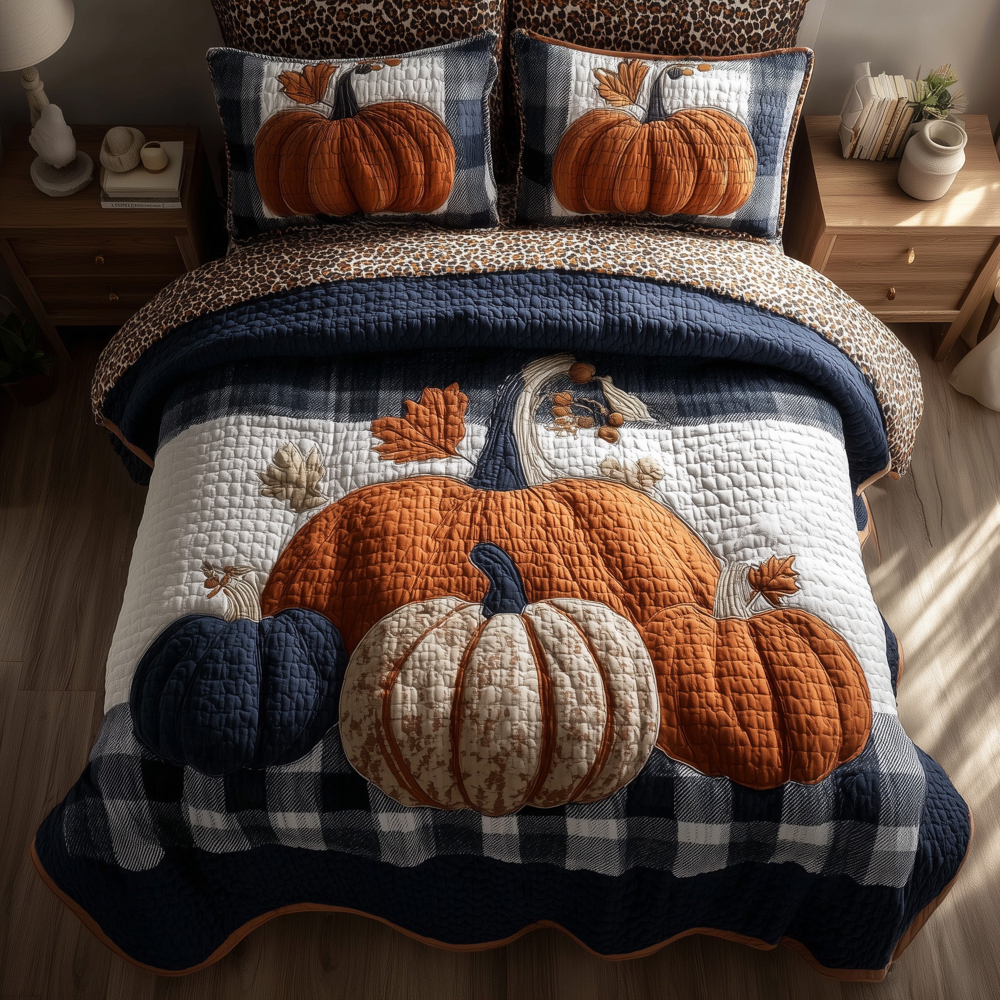 Elegant Fall Quilted Bedding Set Elegant Fall Forest Gift For Fall Lovers - Tradiviet