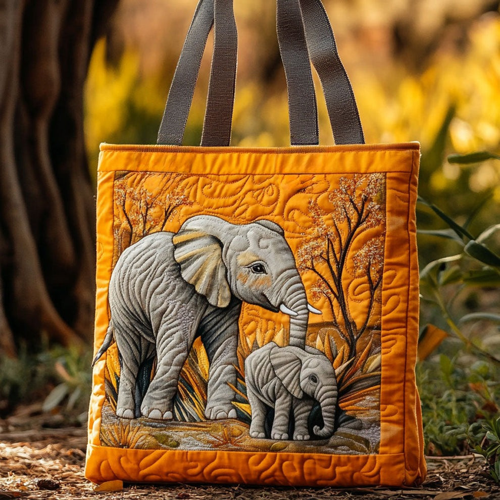 Elephant Dream Quilted Tote Bag Christmas Presents For Elephant Lovers - Tradiviet