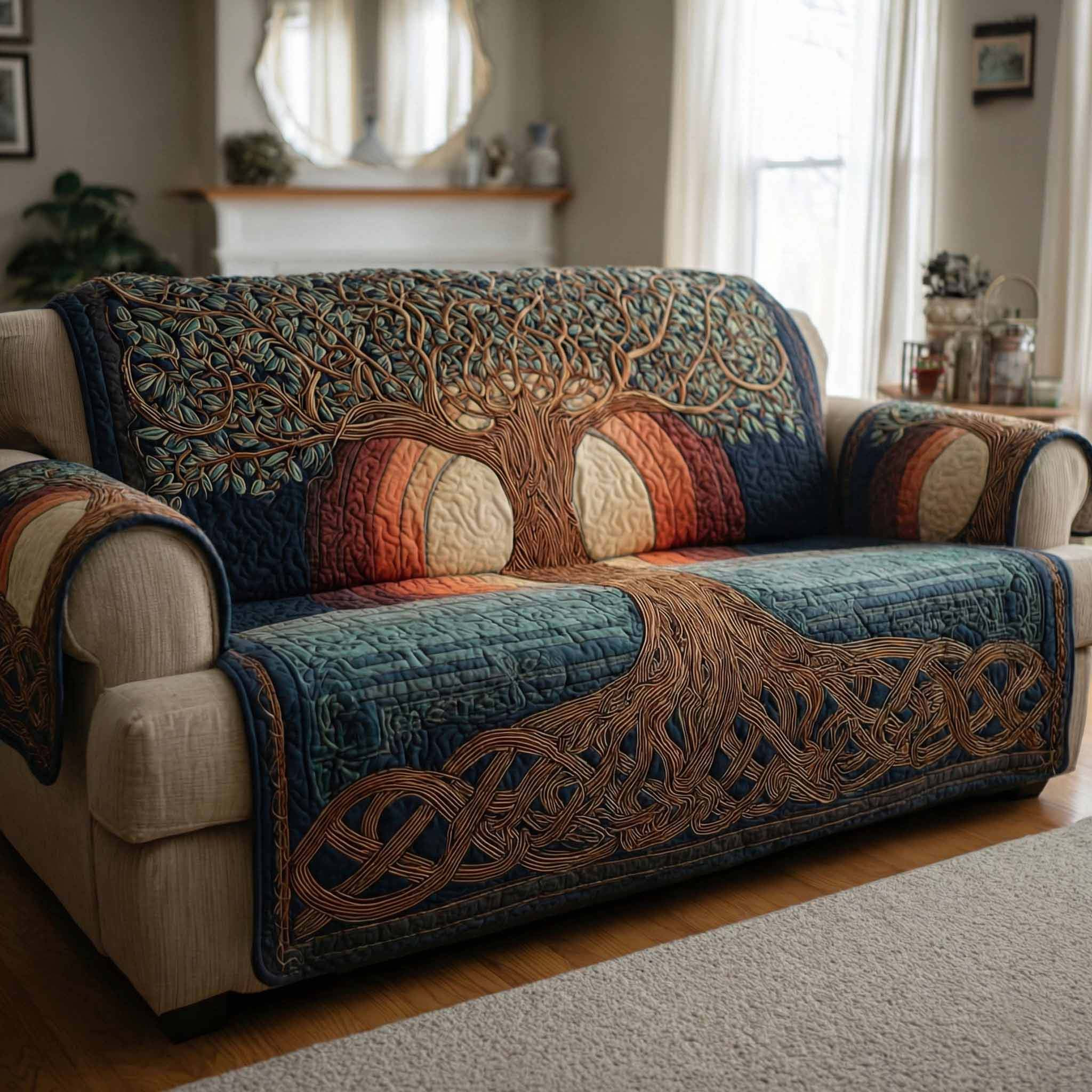 Ember Canopy Quilted Sofa Cover Nice Couch Covers Tree Of Life Gifts For Women - Tradiviet