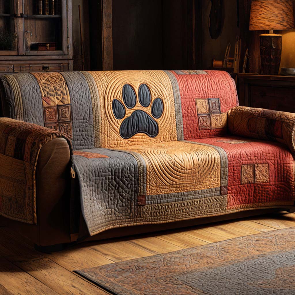 Ember Paws Quilted Sofa Cover Boho Home Room Decor Gifts For Home Decor - Tradiviet