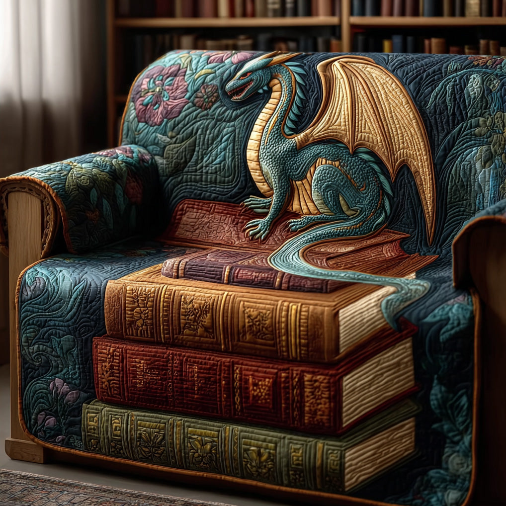 Emerald Guardian Quilted Sofa Cover Cute Home Room Decor Gift For Cozy Spaces - Tradiviet
