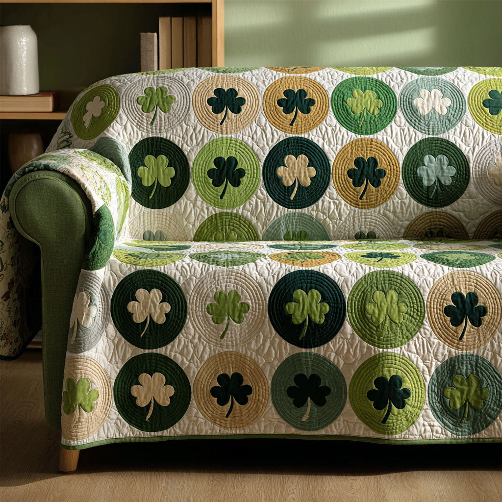 Emerald Spirit Quilted Sofa Cover Best Sofa Covers St Patrick's Day Gifts For Her - Tradiviet