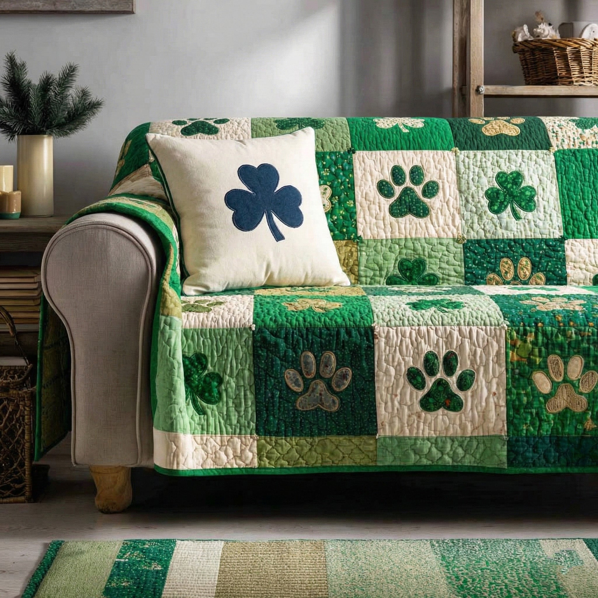 Emerald Spring Touch Quilted Sofa Cover Best Sofa Cushion Covers Best Presents For Dog Lovers - Tradiviet