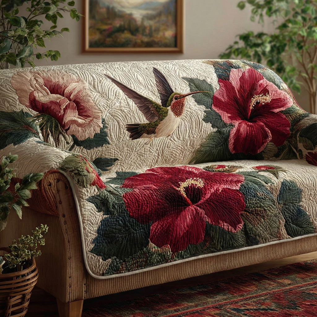 Emerald Wings Quilted Sofa Cover Simple Room Decor Cool Room Decor Gifts - Tradiviet