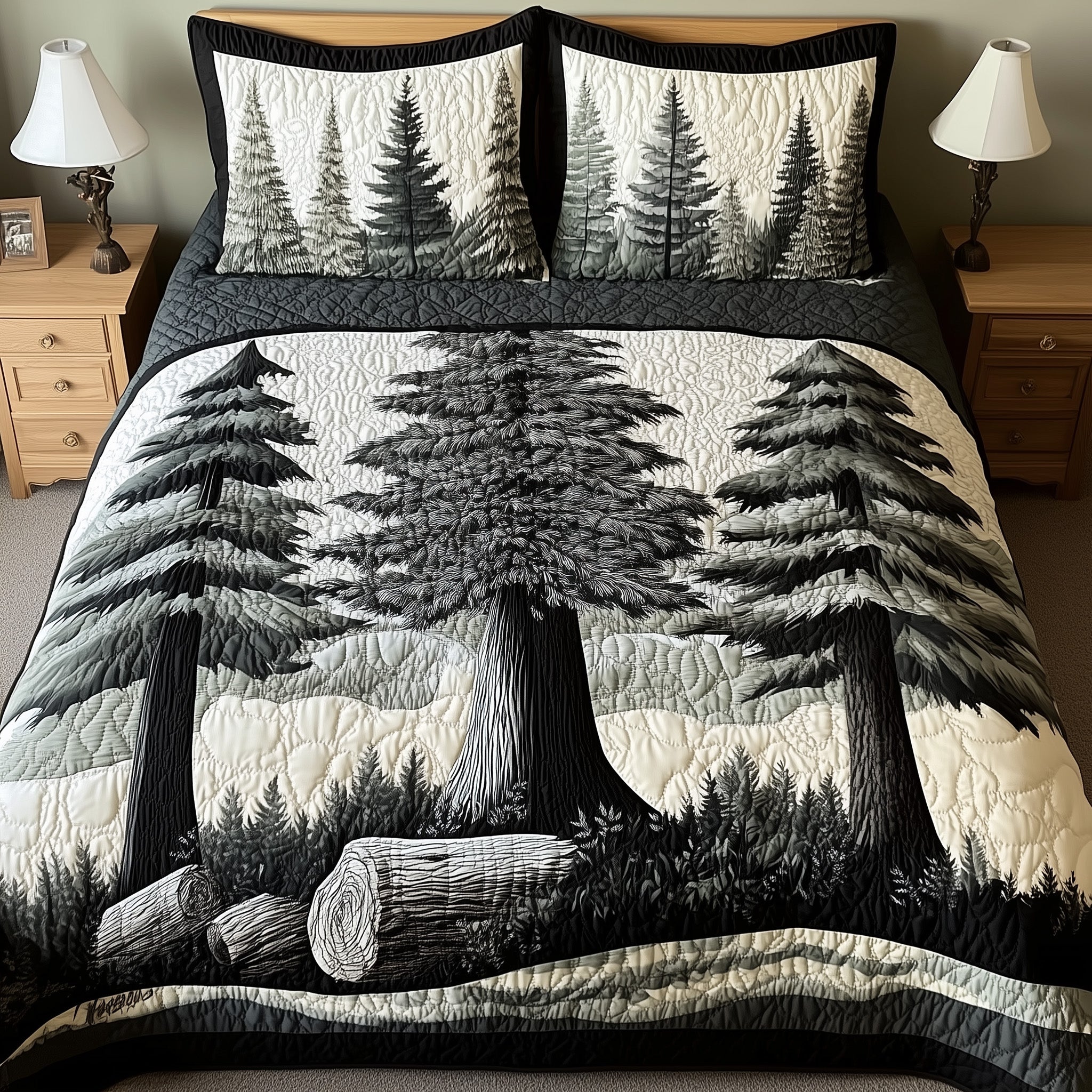Enchanted Forest Quilted Bedding Set Enchanted Forest Composition Gift For Enchanted Friends - Tradiviet