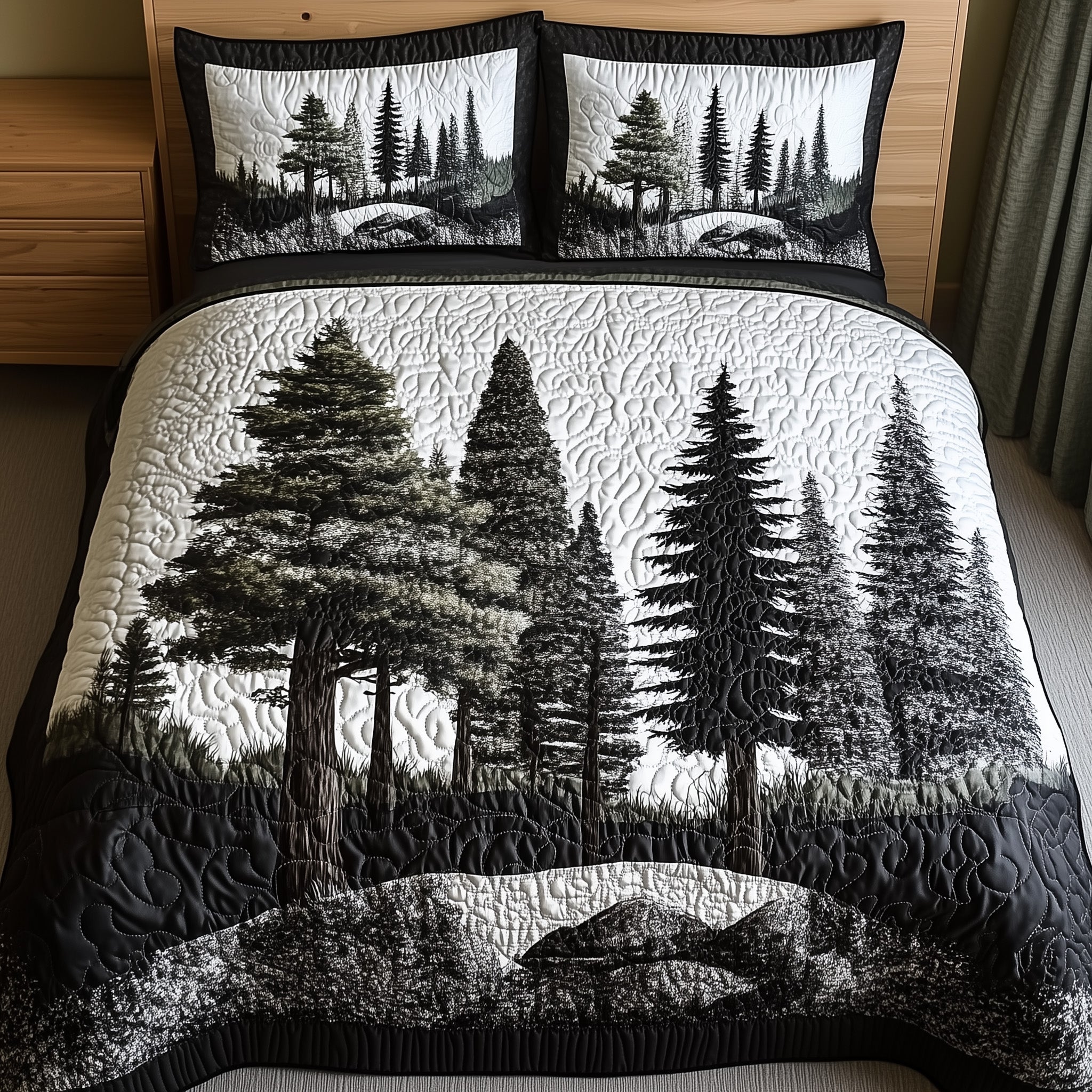 Enchanted Forest Quilted Bedding Set Enchanted Forest Lounge Gift For Enchanted Fans - Tradiviet