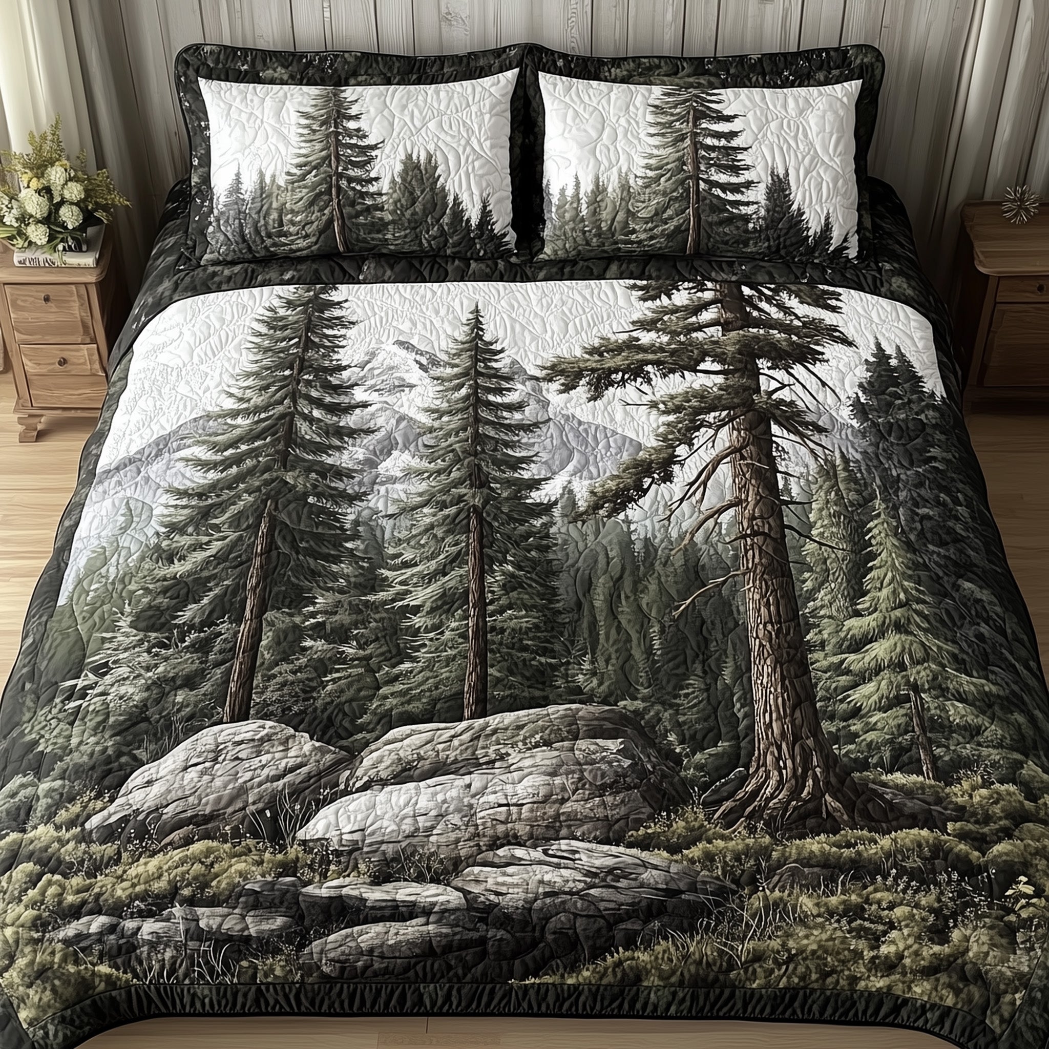 Enchanted Forest Quilted Bedding Set Enchanted Forest Season Gift For Enchanted Mom - Tradiviet