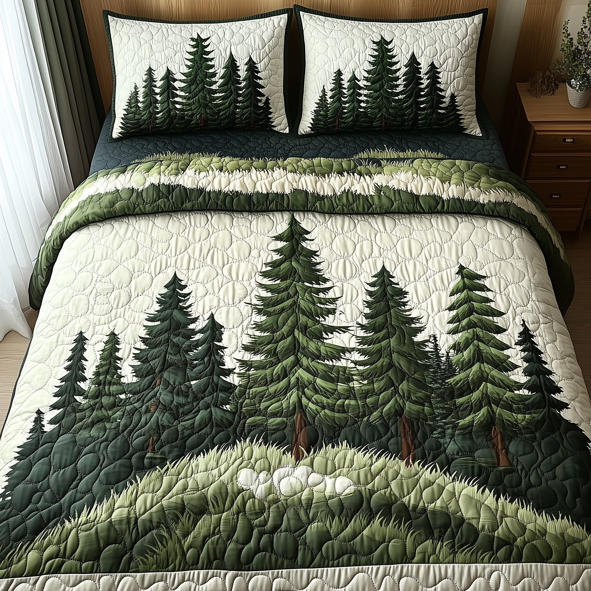 Enchanted Forest Quilted Bedding Set Enchanted Forest Serenity Gift For Enchanted Forest - Tradiviet